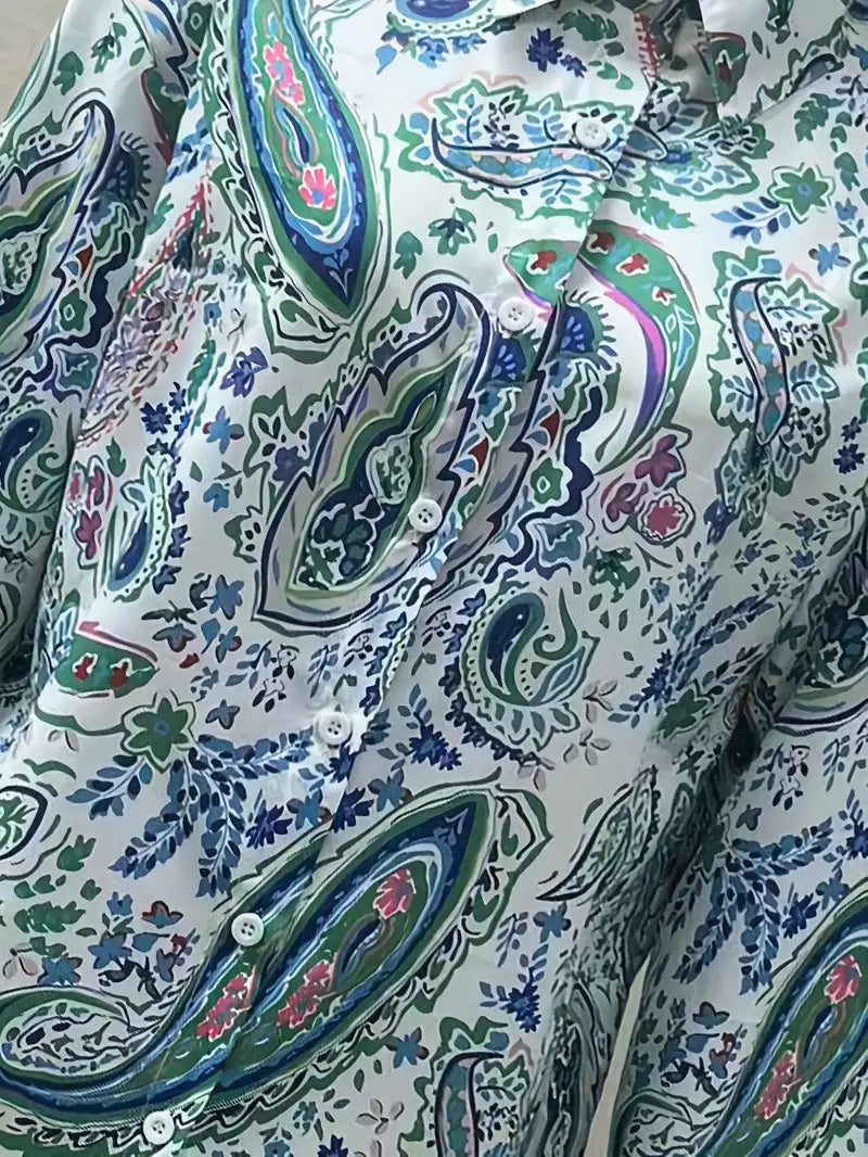 Megan - overhemd met lange mouwen en paisleyprint