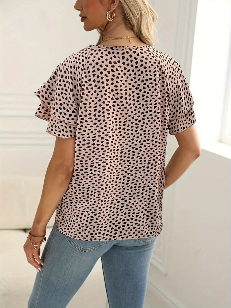 Samantha - blouse met ronde hals en ruches voor dames